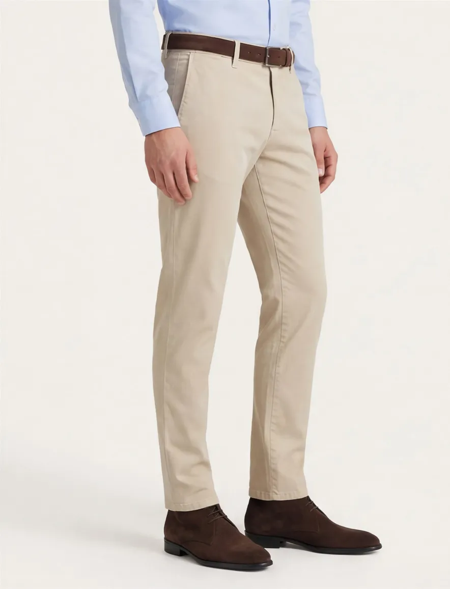 Alberto chino beige effen