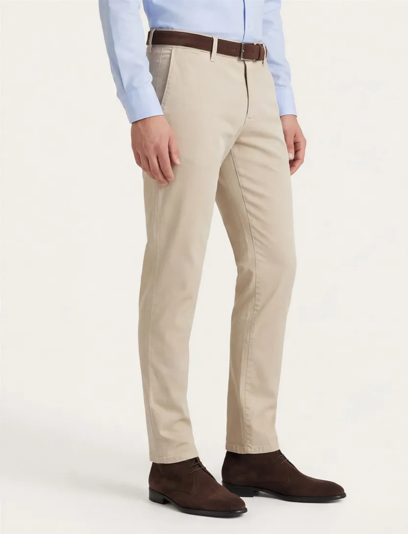 Alberto katoenen chino slim fit beige super stretch