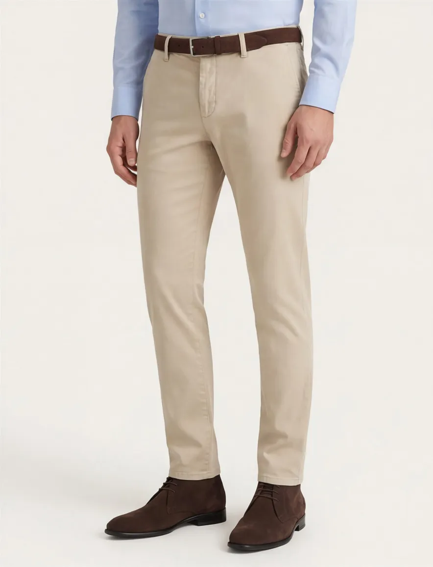 Alberto chino beige effen