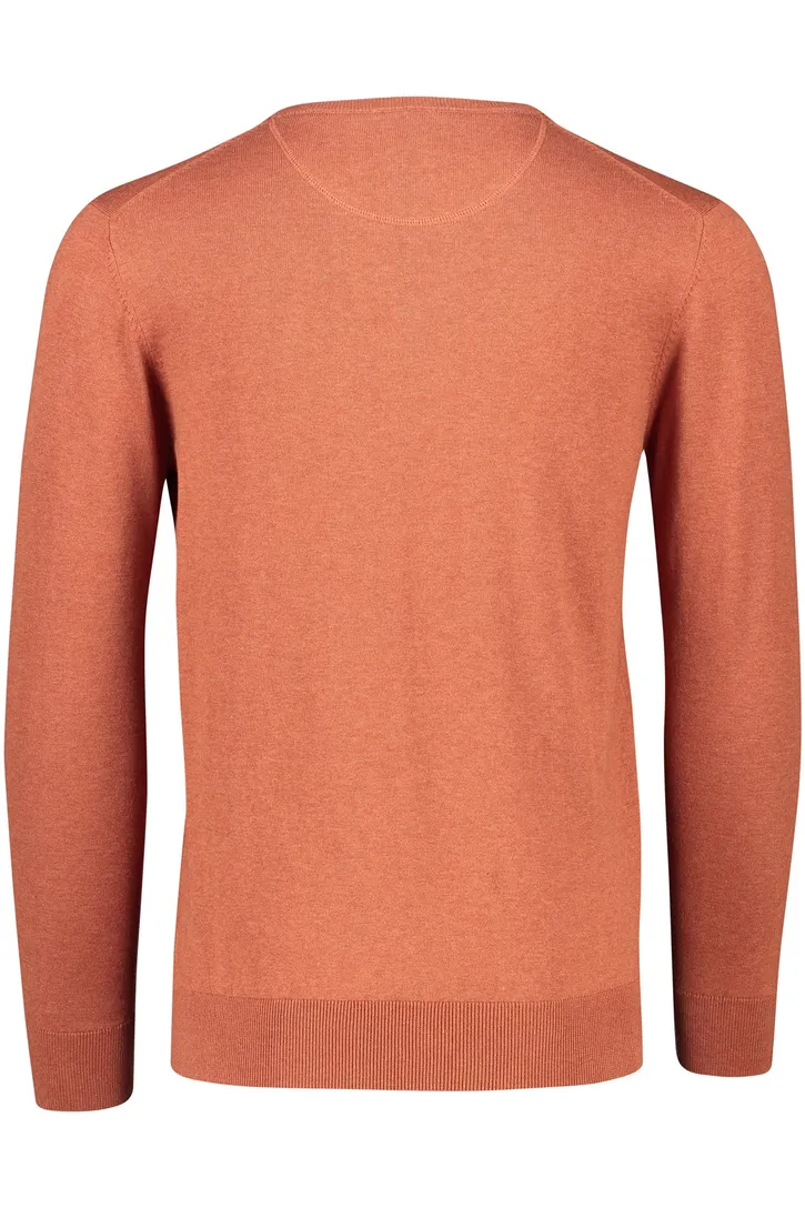 Portofino Vince trui v-hals oranje normale fit 100% katoen
