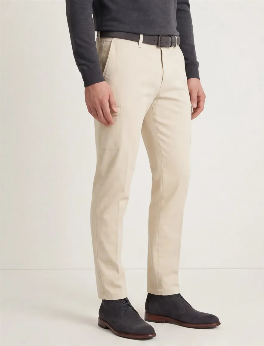 Gardeur chino creme katoen slim fit