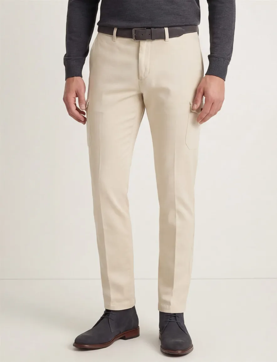 Gardeur chino creme katoen slim fit