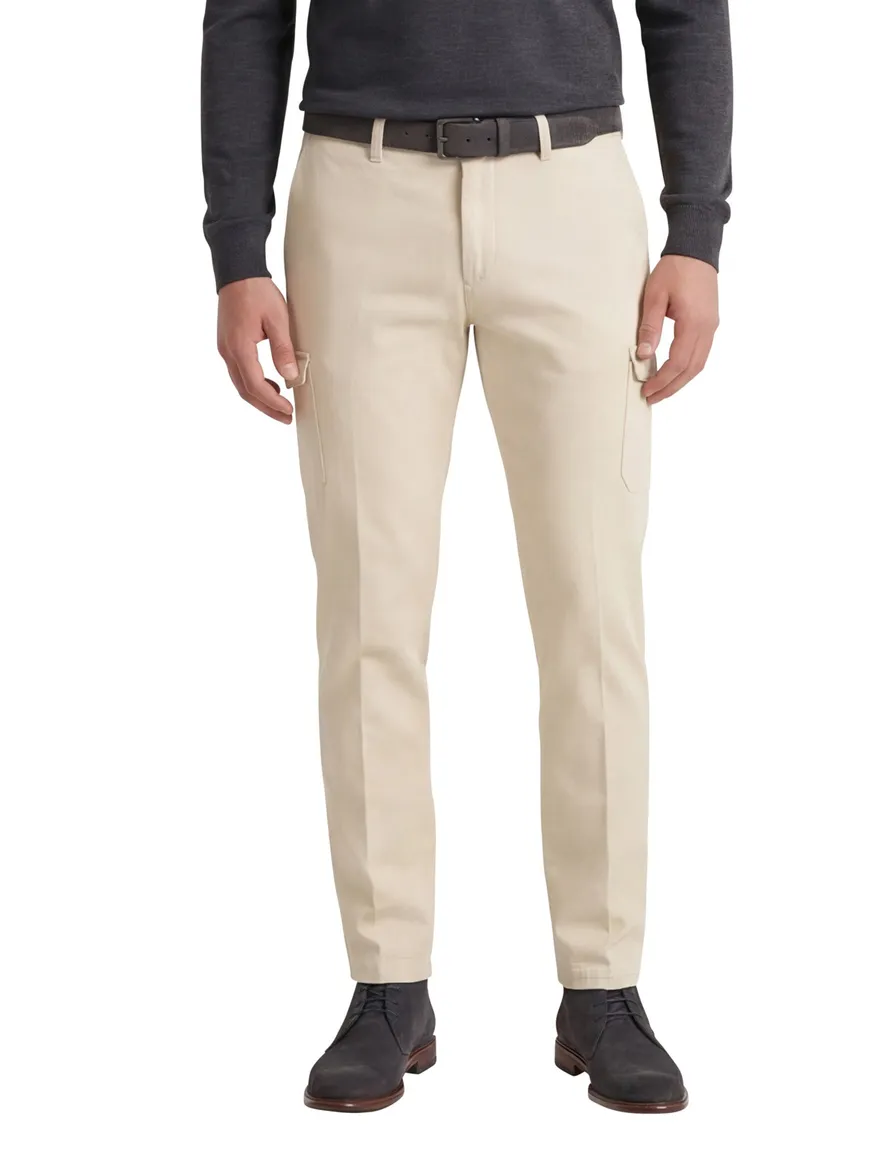 Gardeur chino creme katoen slim fit