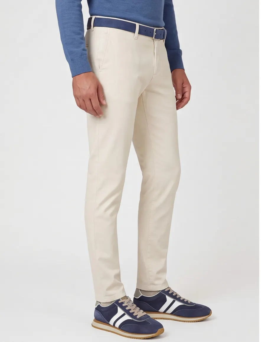 Gardeur katoenen broek ecru effen