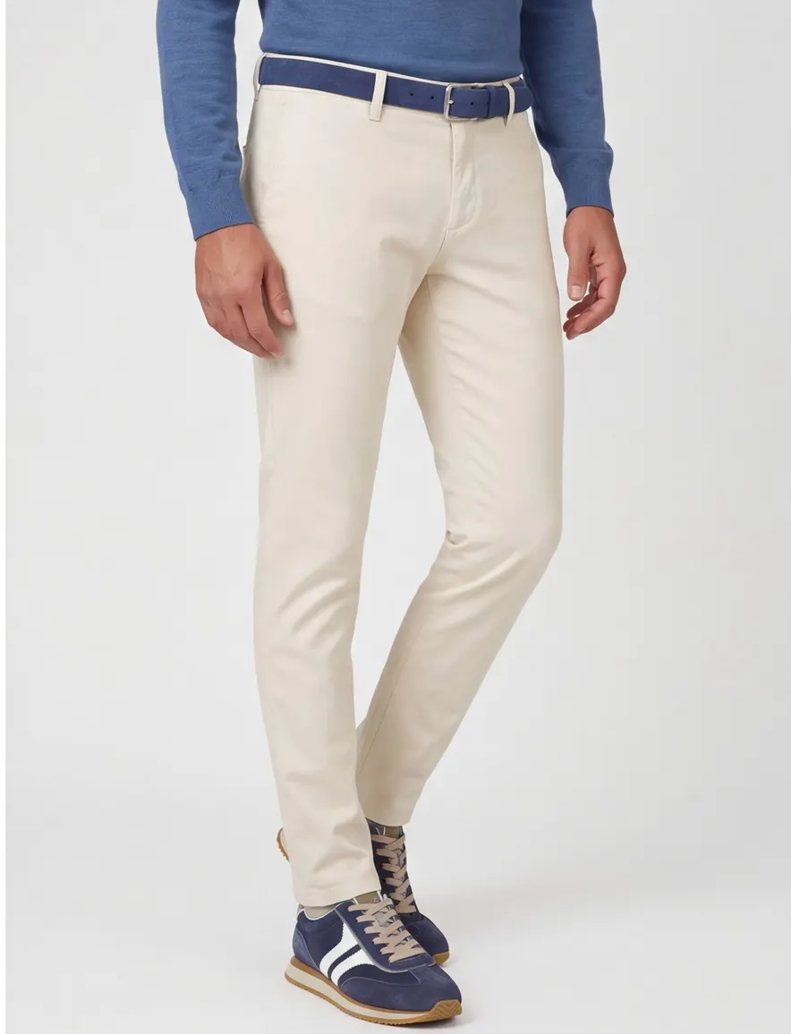 Gardeur katoenen broek ecru effen