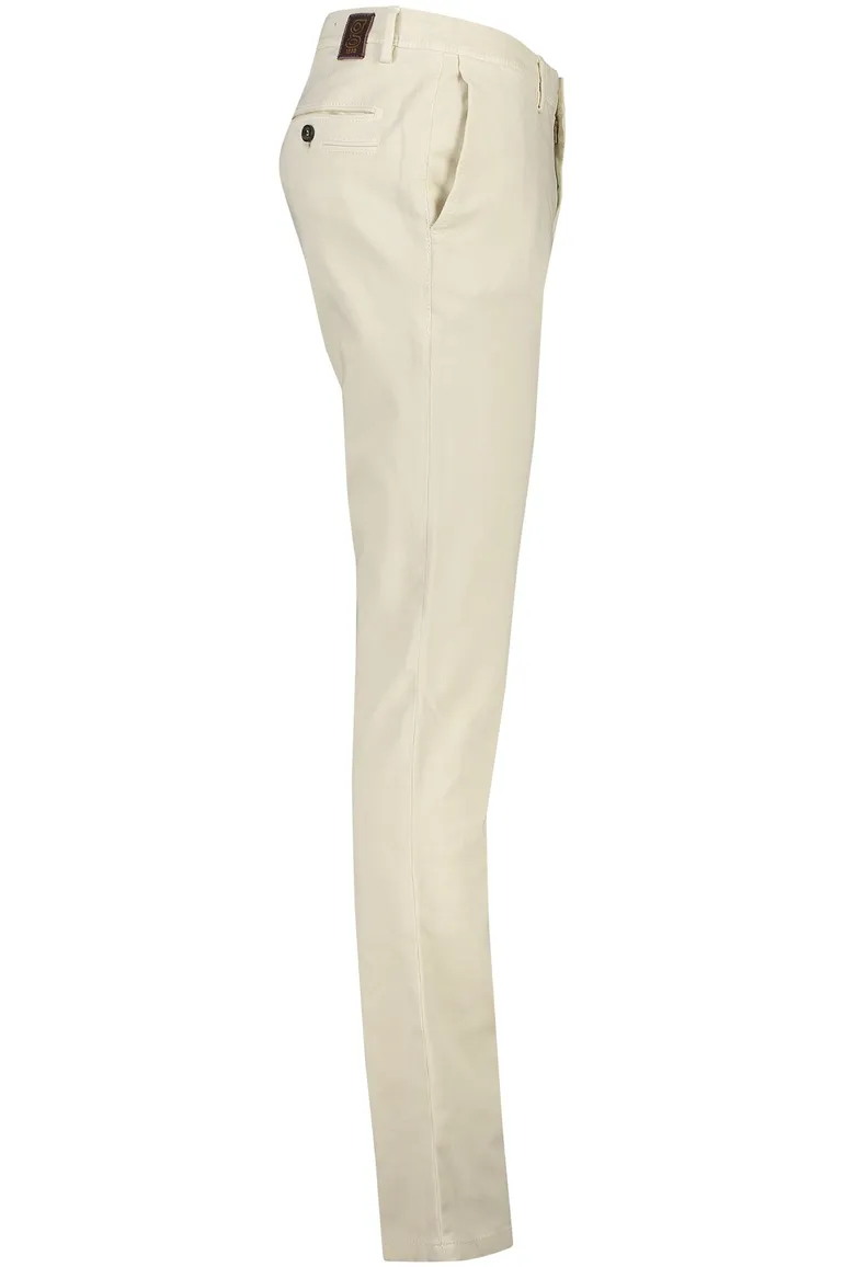 Gardeur katoenen broek ecru effen slim fit 5-p