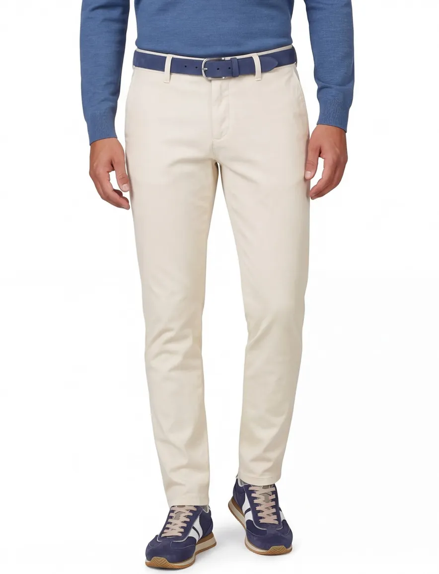Gardeur katoenen broek ecru effen