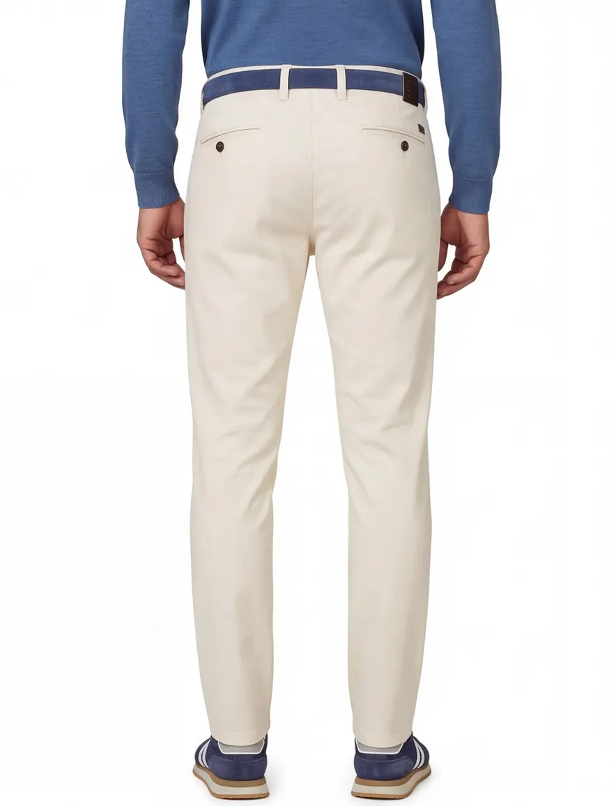 Gardeur katoenen broek ecru effen
