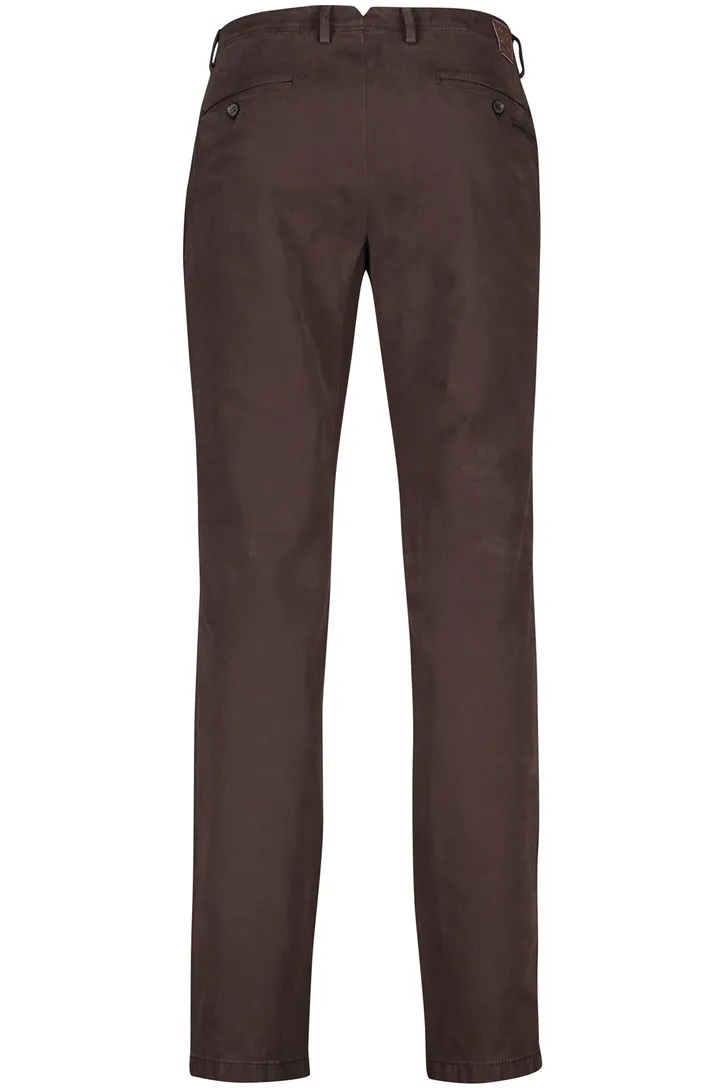 Gardeur chino bruin slim fit katoen