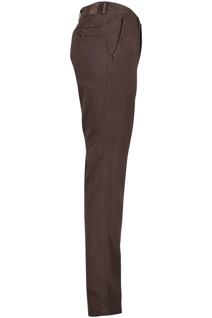 Gardeur chino bruin slim fit katoen