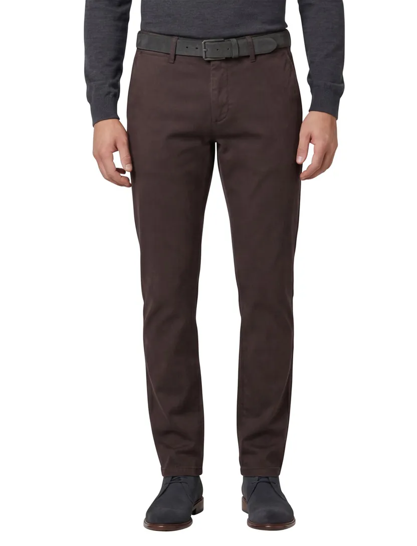 Gardeur chino bruin slim fit katoen