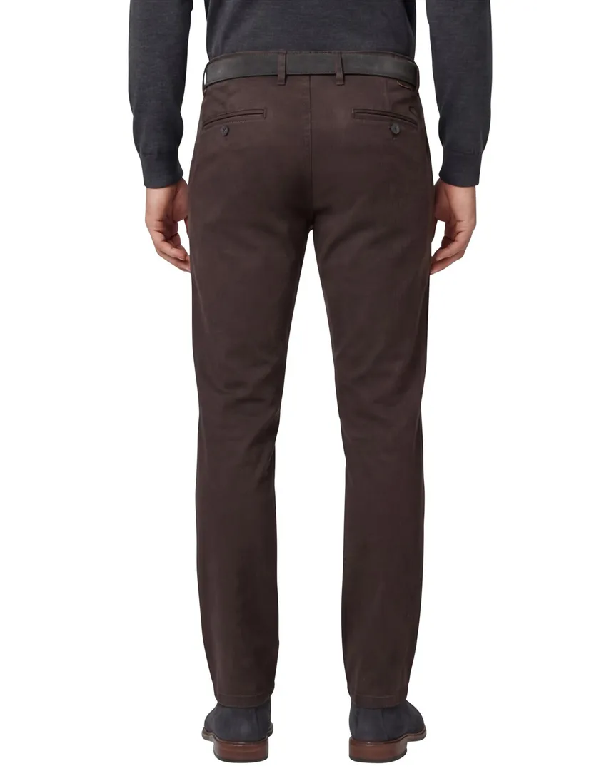 Gardeur chino bruin slim fit katoen