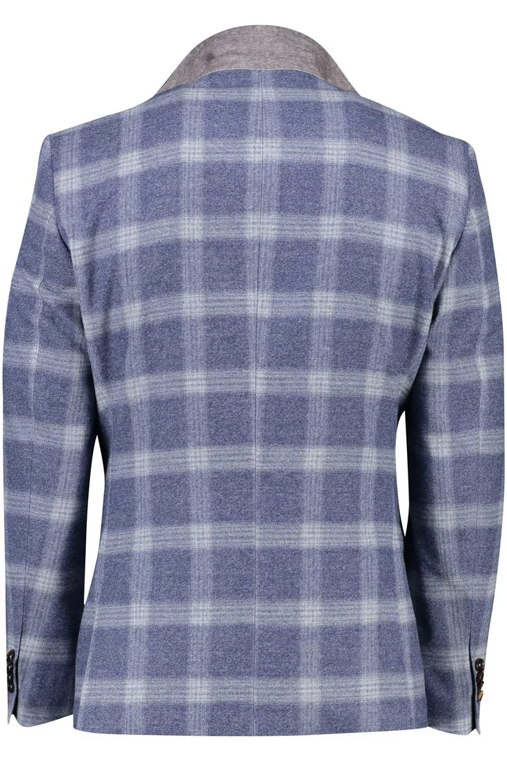 Carl Gross colbert blauw geruit black line modern fit