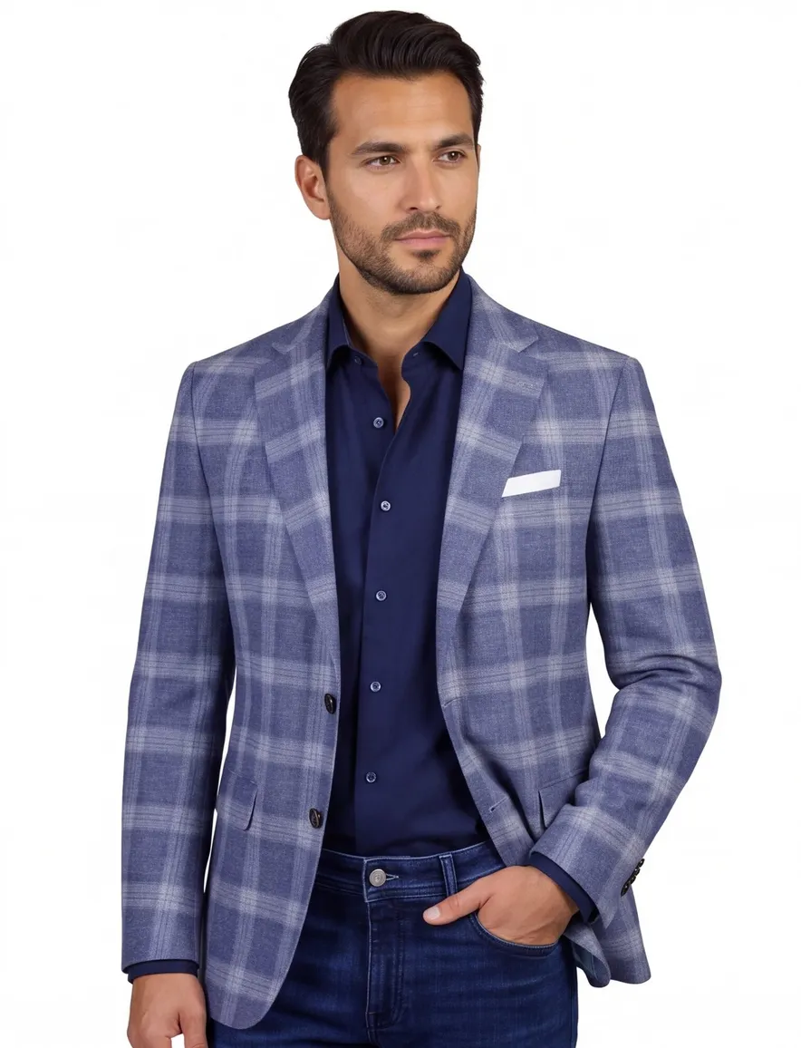 Carl Gross colbert blauw Modern Fit Black Line