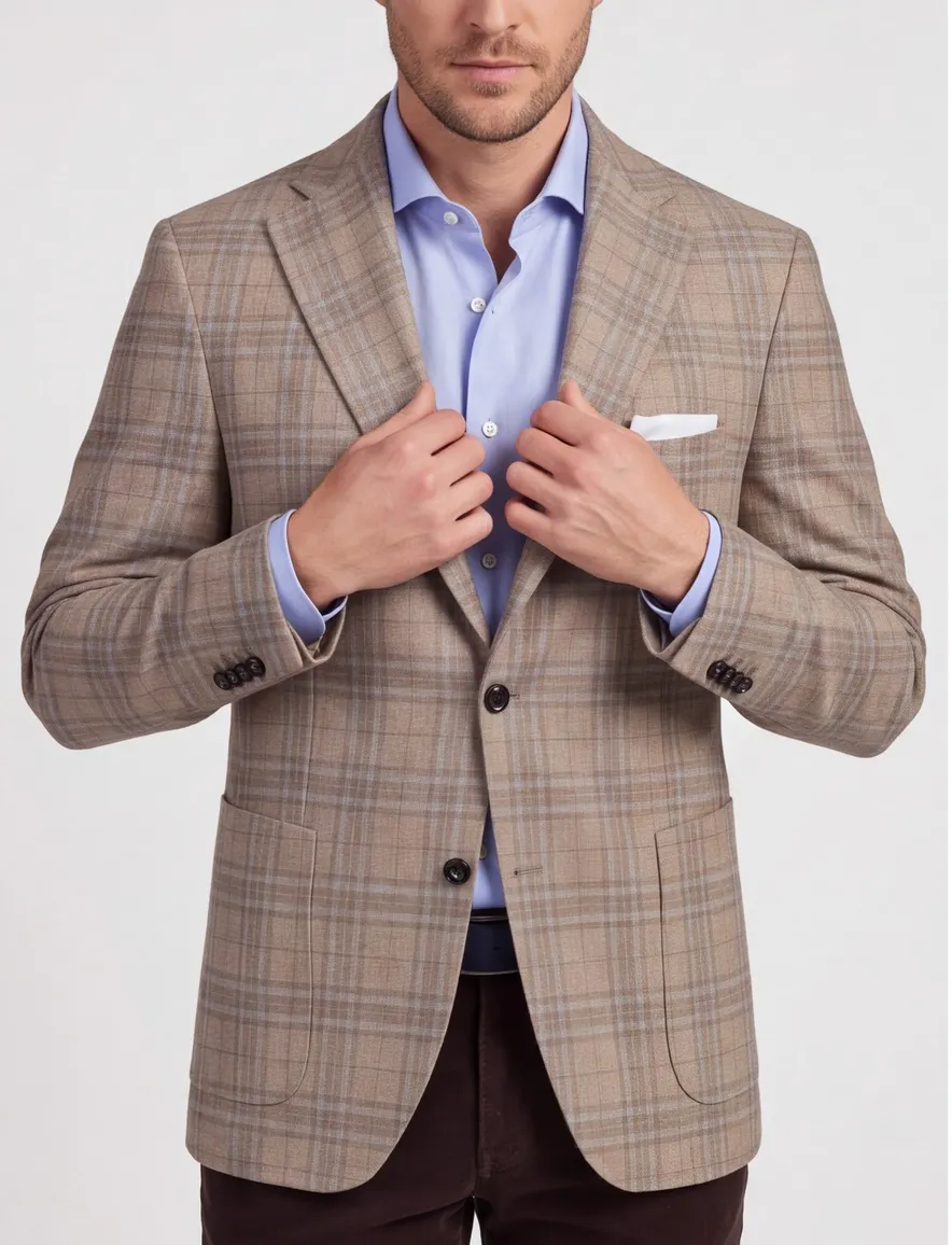 Carl Gross Colbert Bruin geruit modern fit