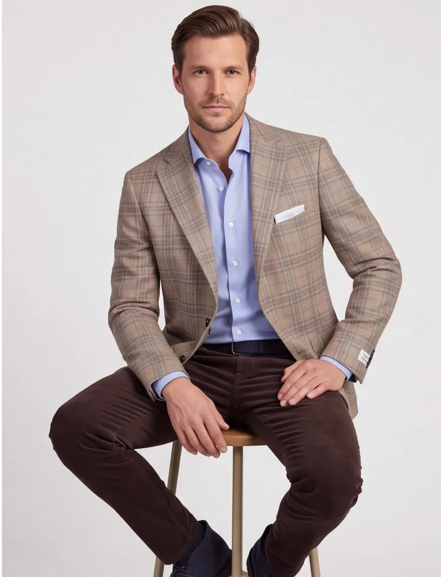 Carl Gross Colbert Bruin geruit modern fit