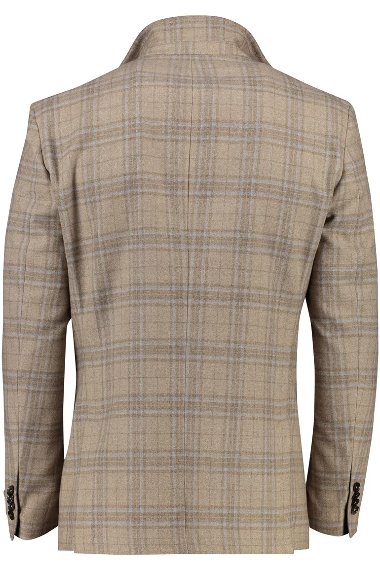 Carl Gross blackline colbert bruin geruit merinowol modern fit