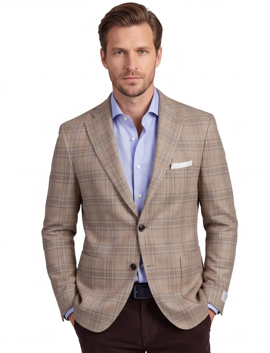 Carl Gross Colbert Bruin geruit modern fit