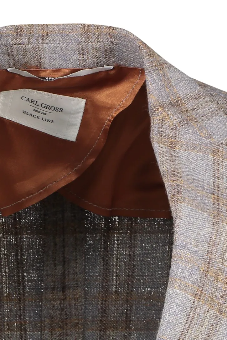 Carl Gross colbert grijs geruit sharp fit