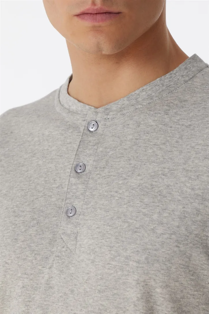Navy grijs geprint Schiesser pyjama 100% katoen