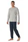 Schiesser pyjama grijs donkerblauw