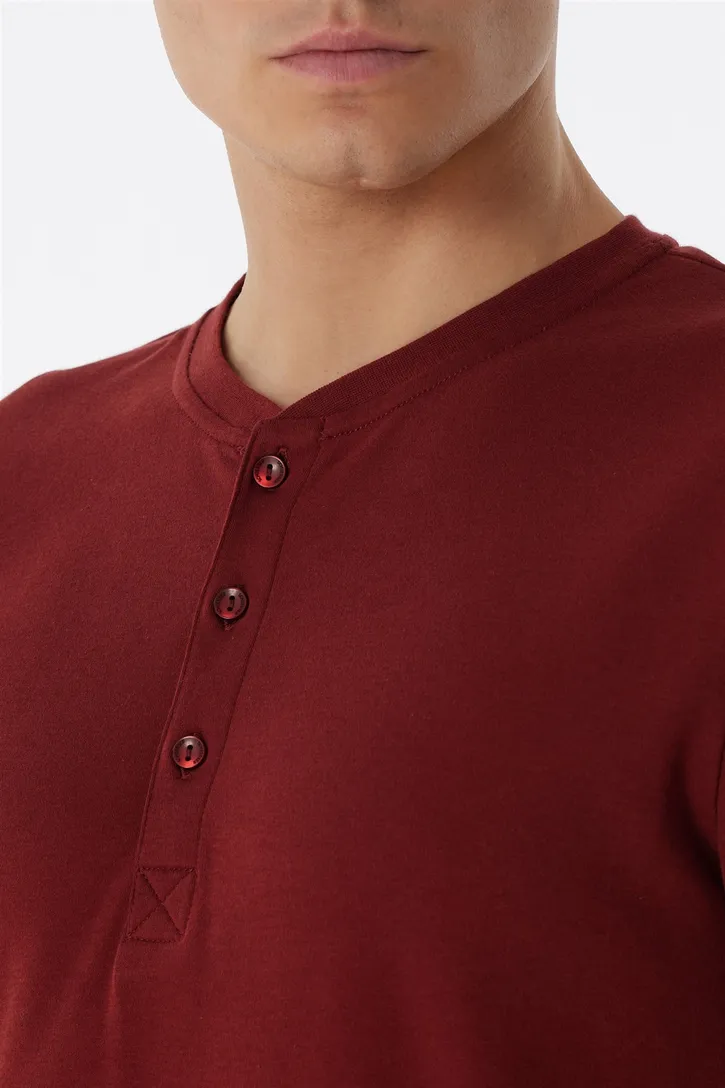 100% katoenen rood navy Schiesser pyjama
