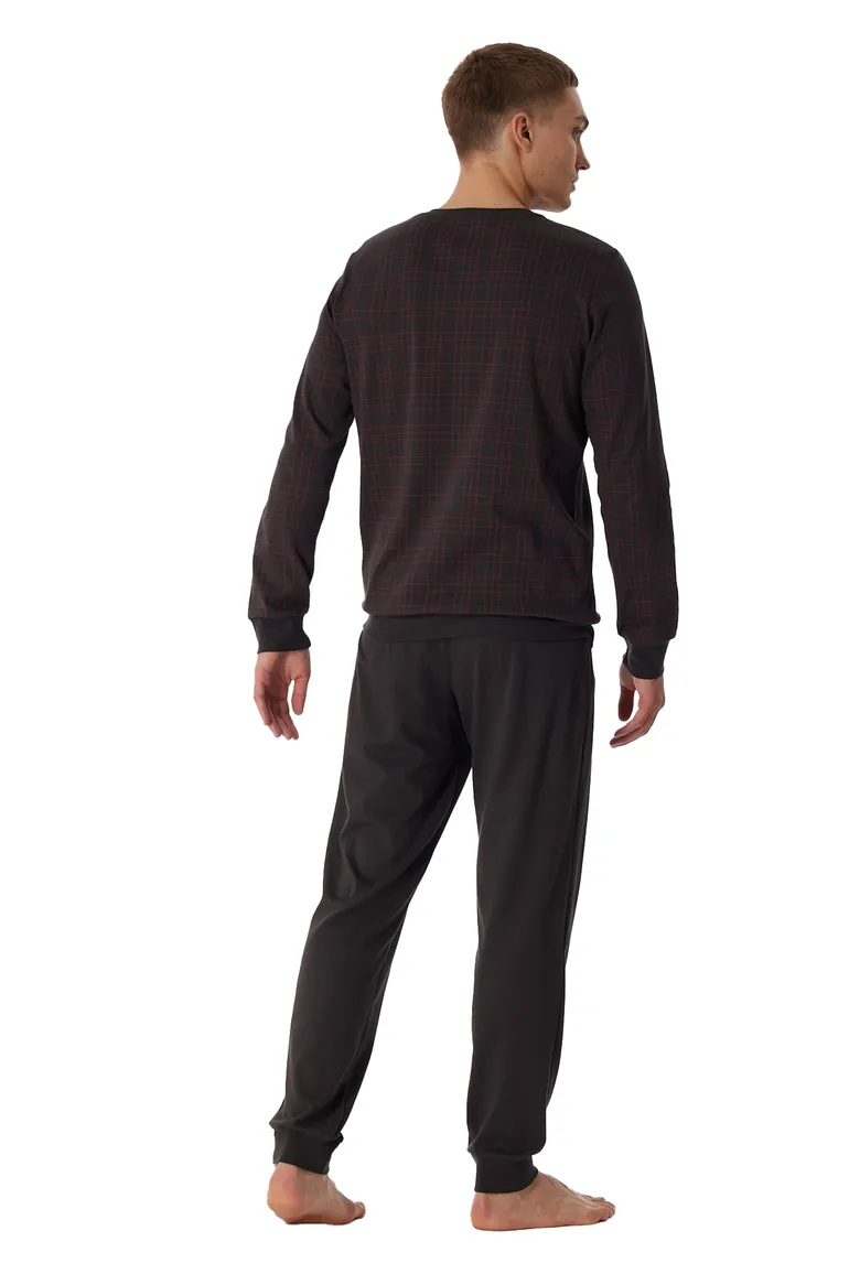 Schiesser pyjama donkerblauw rood