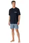 Schiesser Shortama donkerblauw gestreept