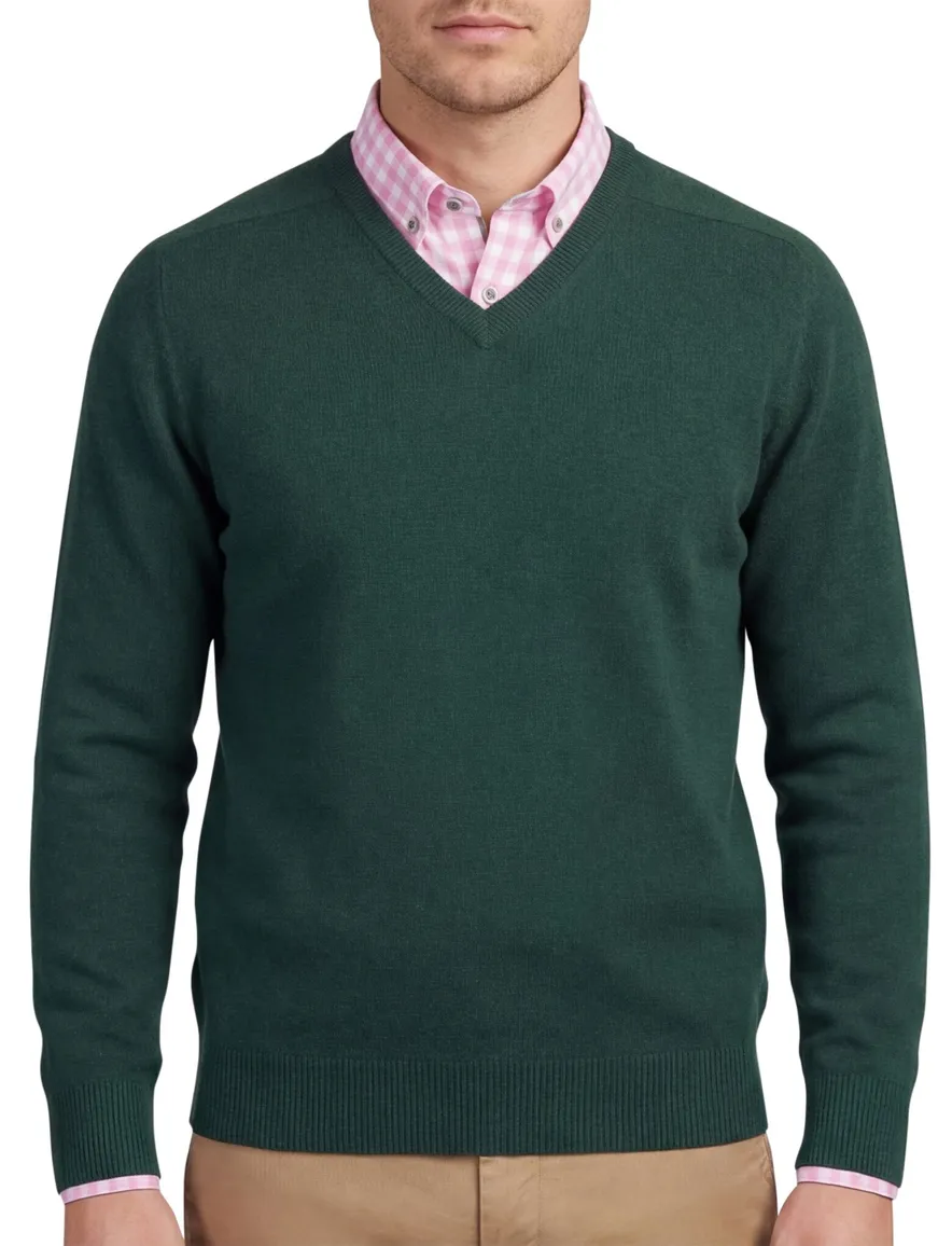 William Lockie wijde fit trui groen lamswol