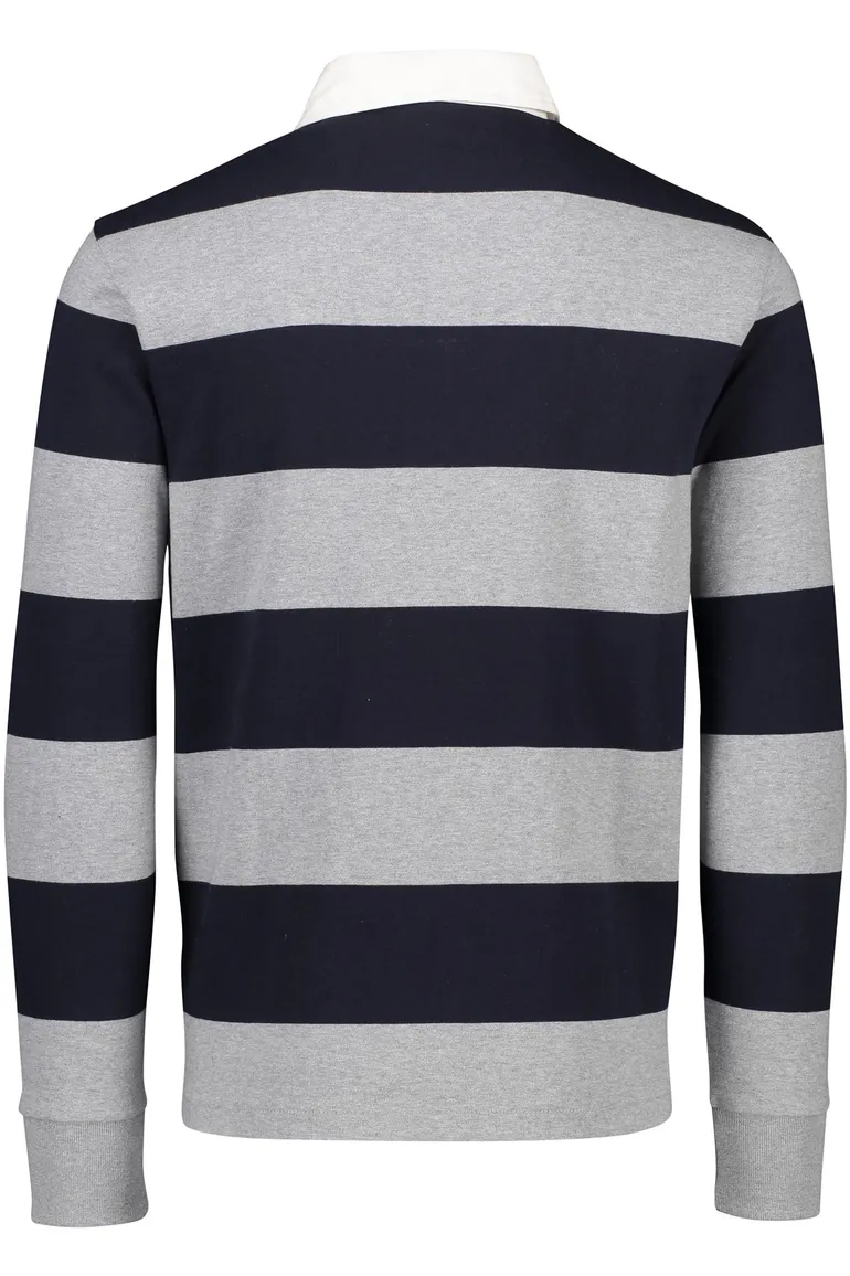 Katoenen Gant trui grijs/blauw gestreept