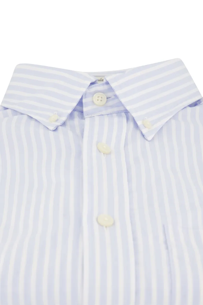 Gant casual lichtblauw gestreept overhemd regular fit katoen