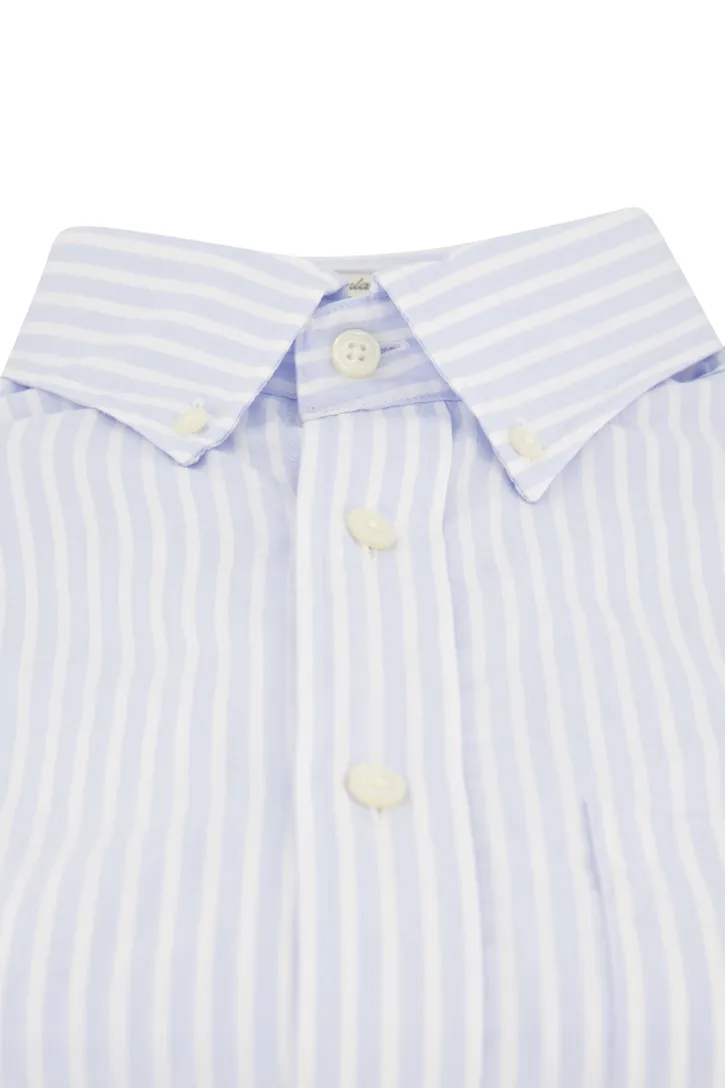 Gant casual overhemd lichtblauw gestreept regular fit katoen