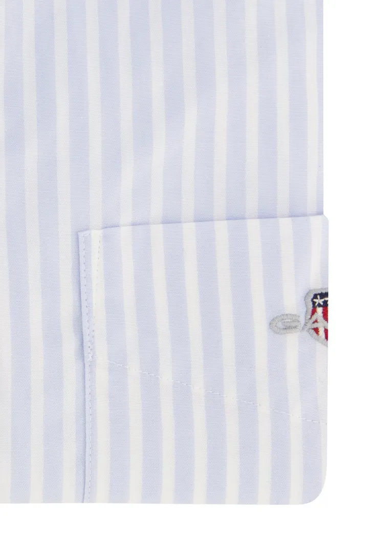 Gant casual overhemd lichtblauw gestreept regular fit katoen