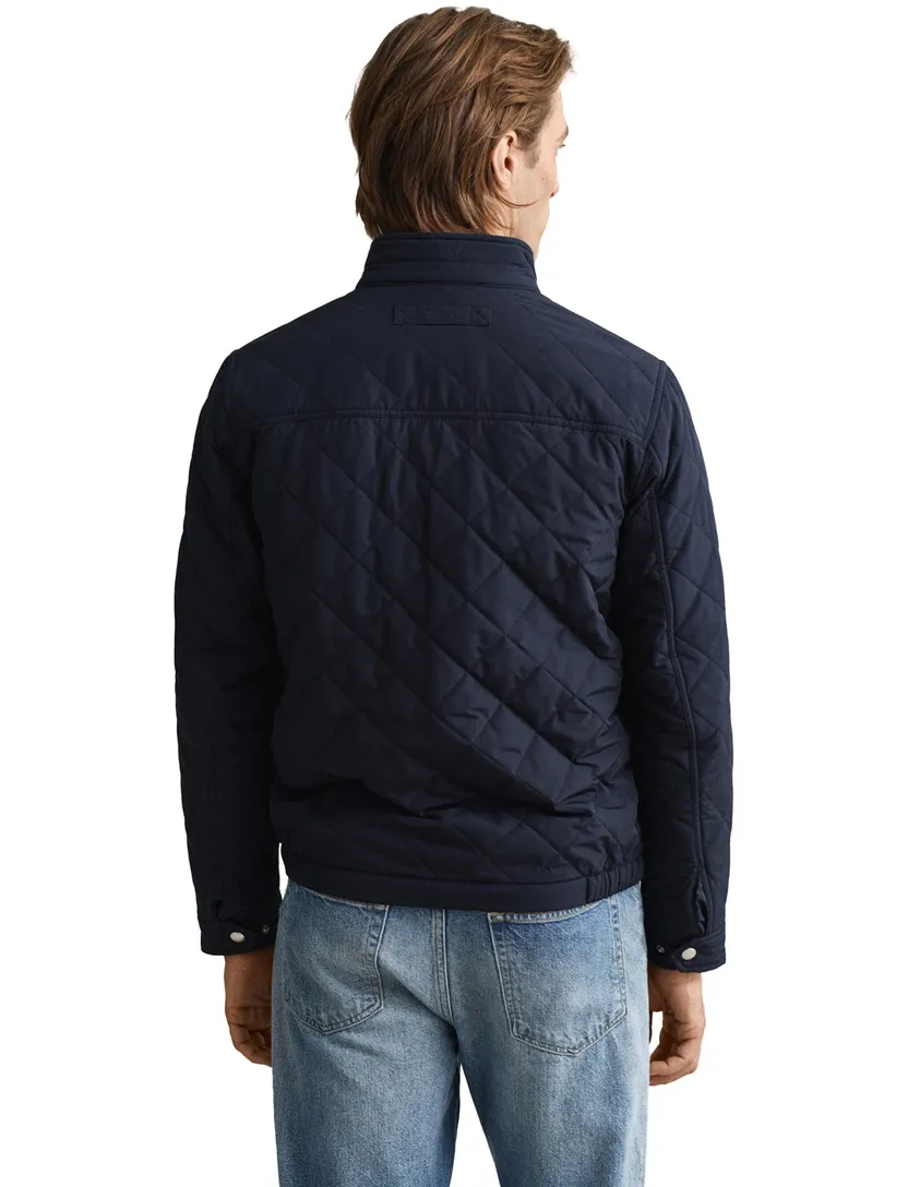 Gant korte tussenjas donkerblauw effen rits normale fit