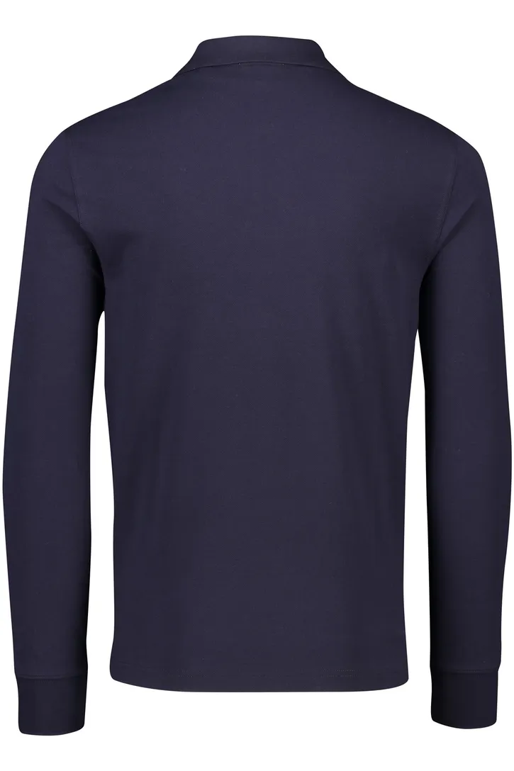 Gant polo shirt heren normale fit donkerblauw effen katoen