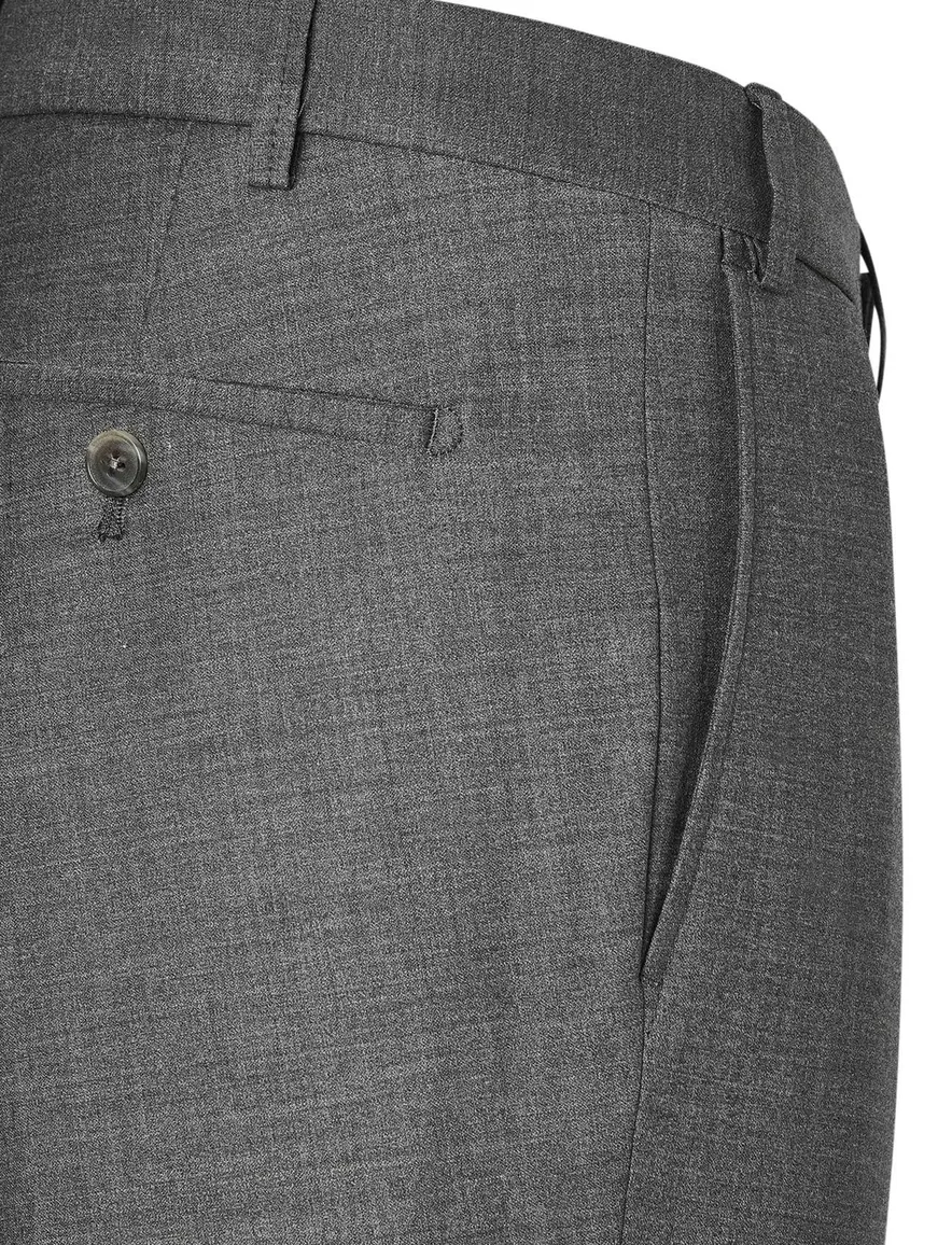 Hiltl Pantalon wol grijs gemeleerd Tarente