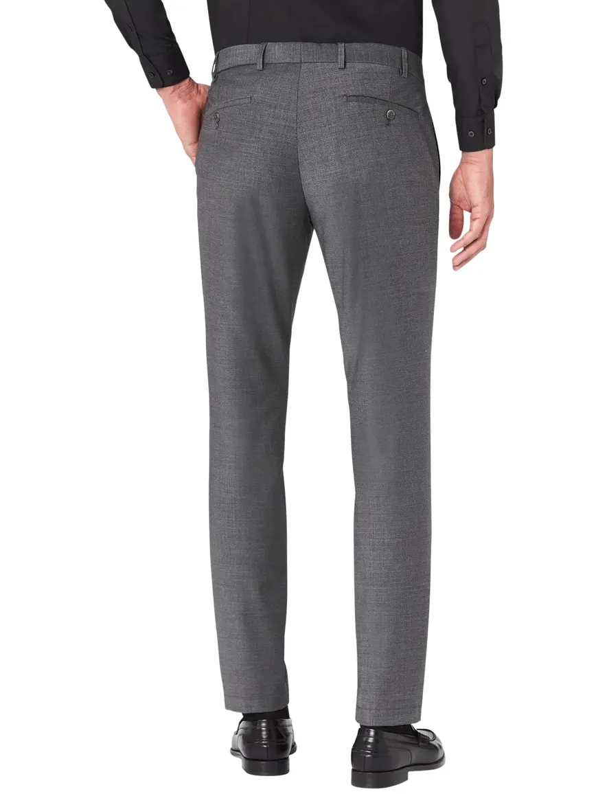 Hiltl Pantalon wol grijs gemeleerd Tarente