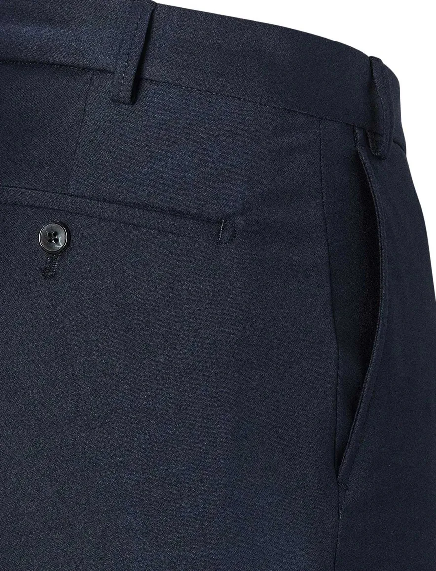 Hiltl pantalon Tarent wol donkerblauw effen