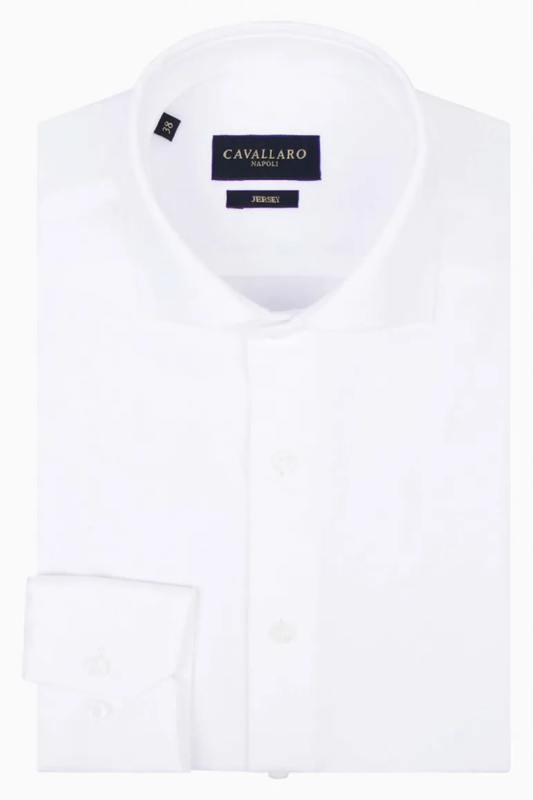 Cavallaro overhemd pique wit
