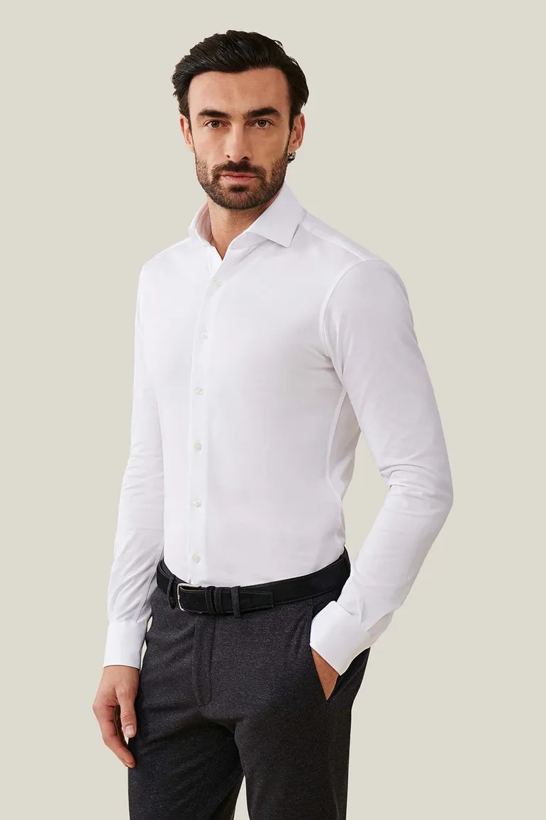 Cavallaro overhemd pique wit