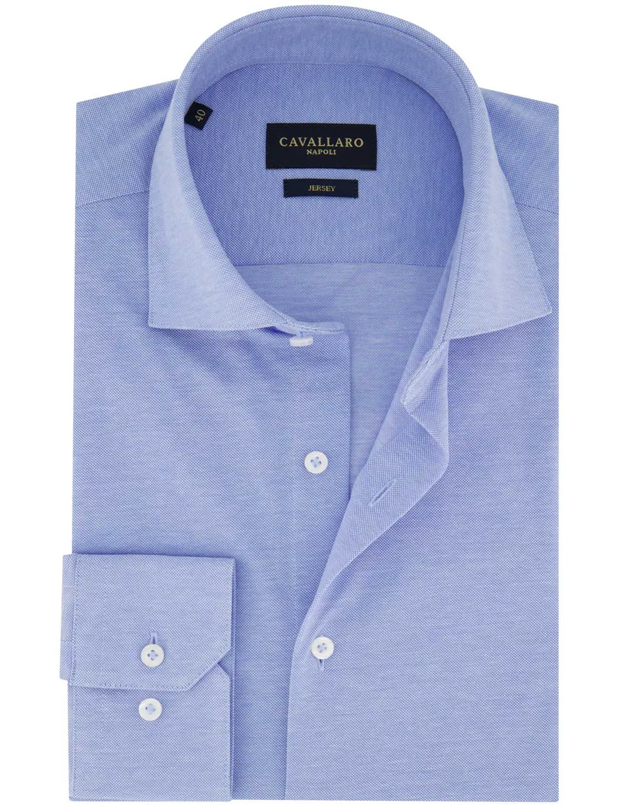 Cavallaro overhemd slim fit lichtblauw katoen