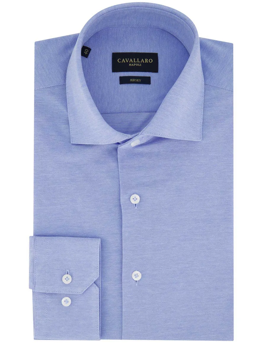 Cavallaro overhemd slim fit lichtblauw katoen
