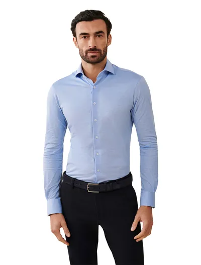 Cavallaro Cavallaro overhemd lichtblauw slim fit katoen
