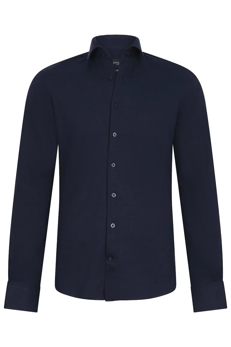 Cavallaro overhemd pique donkerblauw