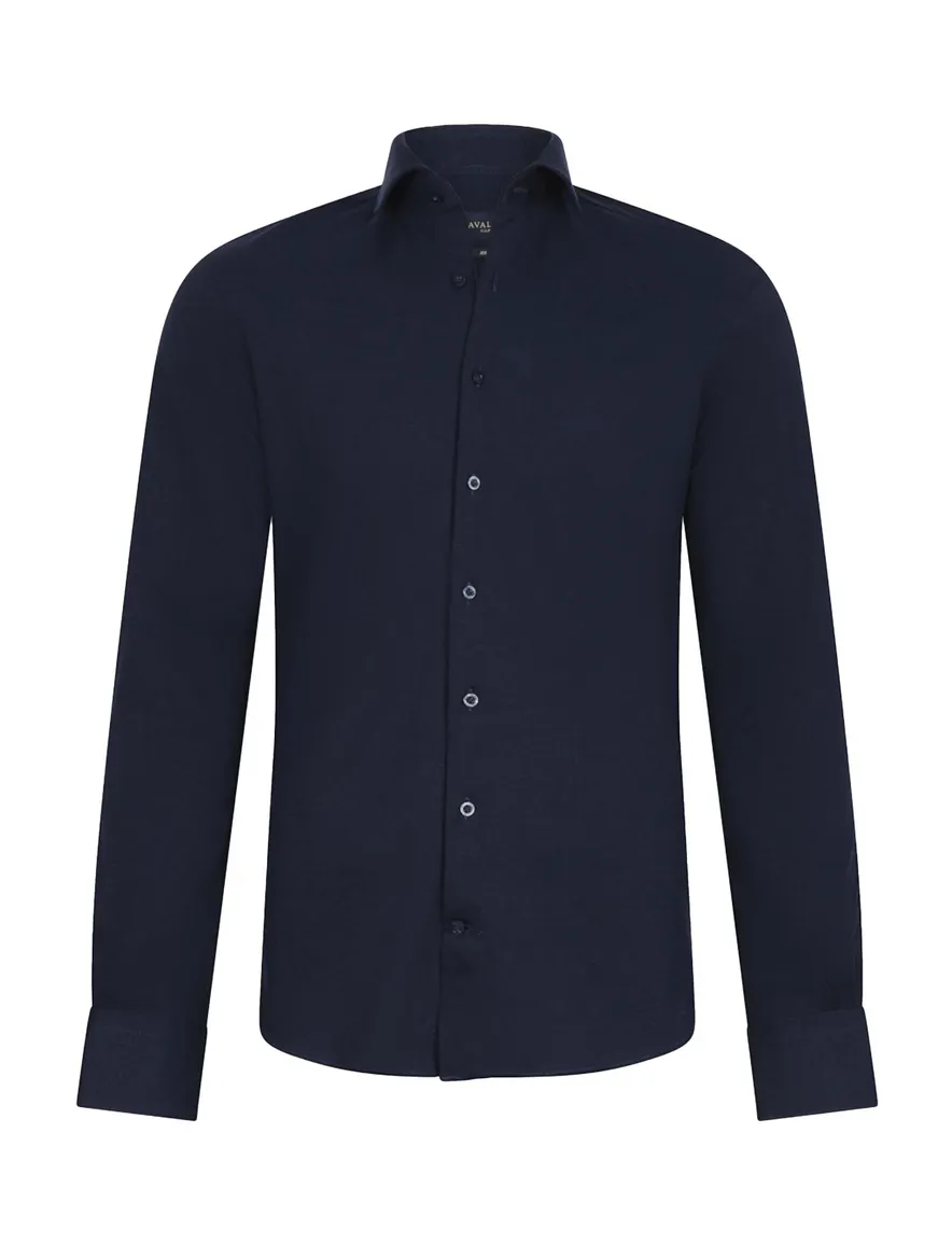 Cavallaro overhemd pique donkerblauw