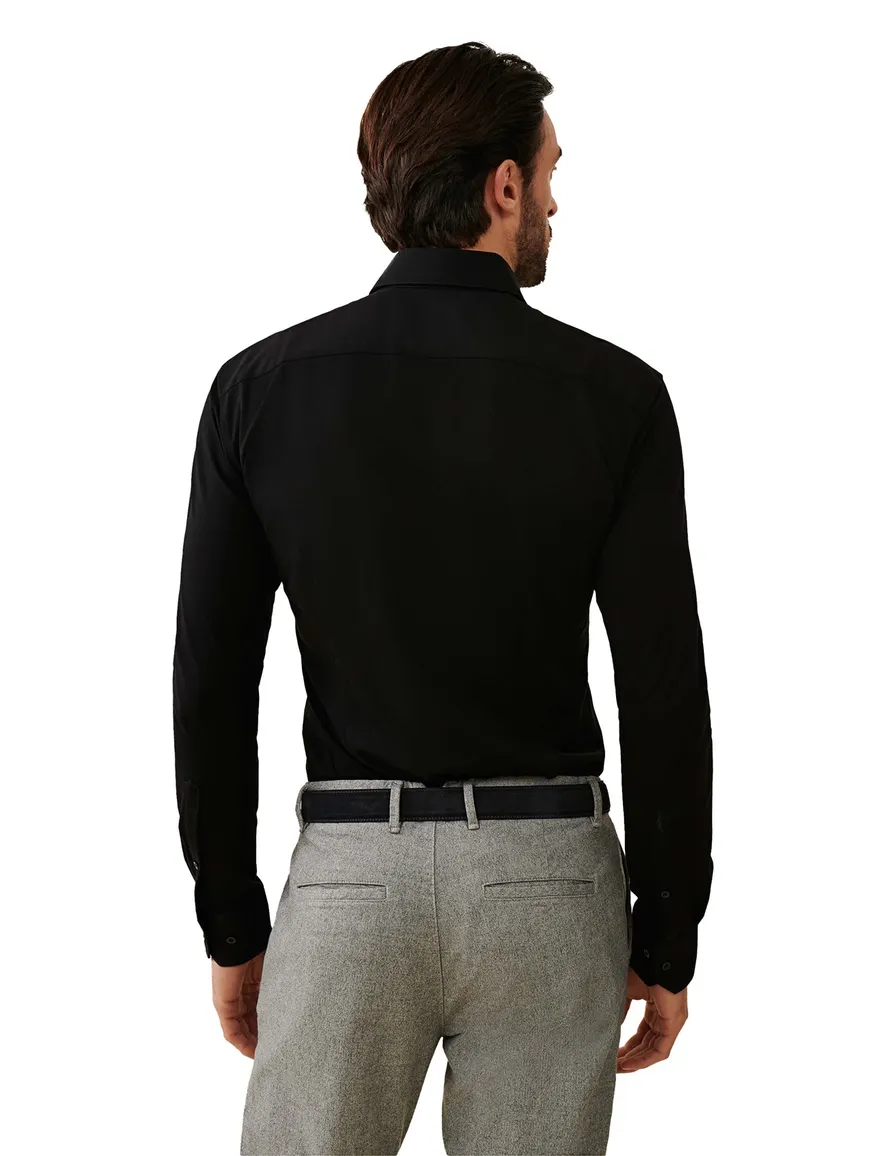 Cavallaro overhemd pique donkerblauw