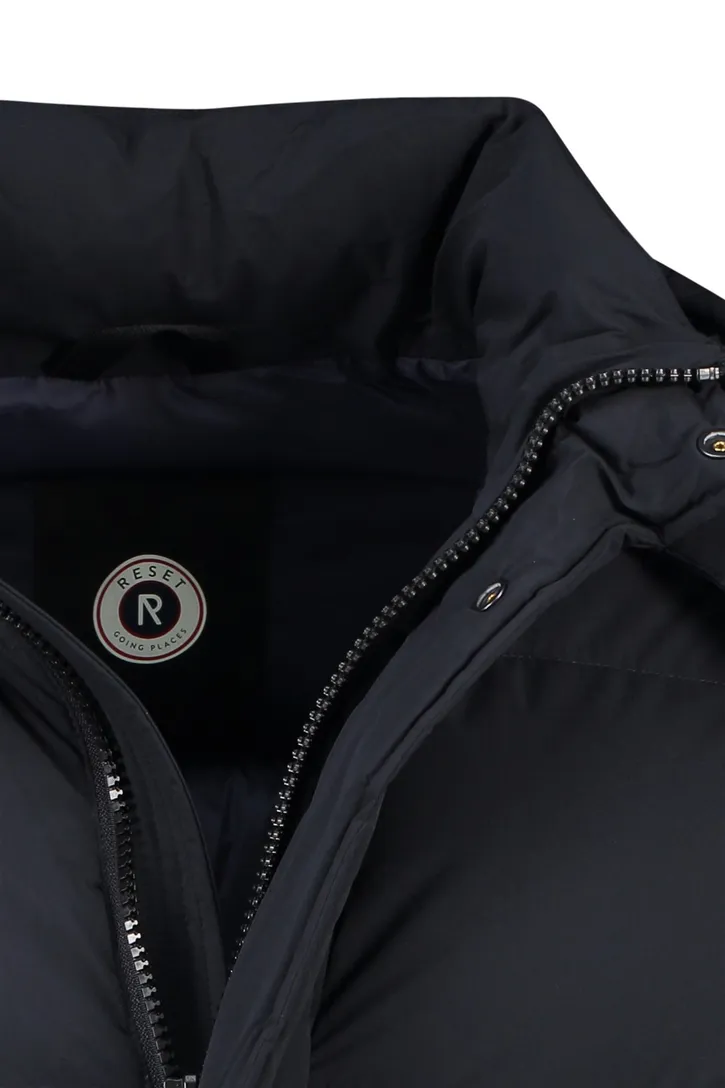 Reset Heathrow korte winterjas donkerblauw normale fit
