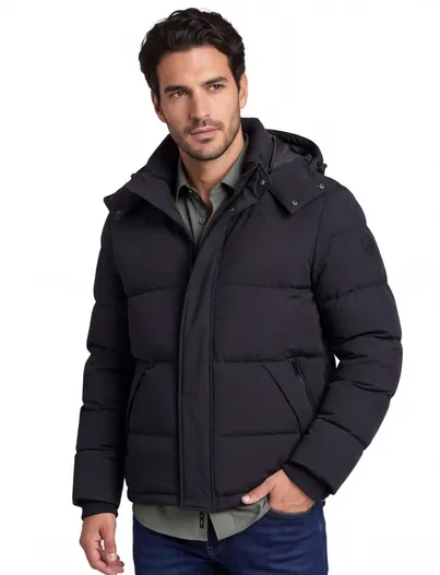 Reset Reset Heathrow korte winterjas donkerblauw normale fit