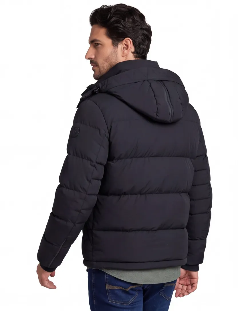 Reset Heathrow korte winterjas donkerblauw normale fit