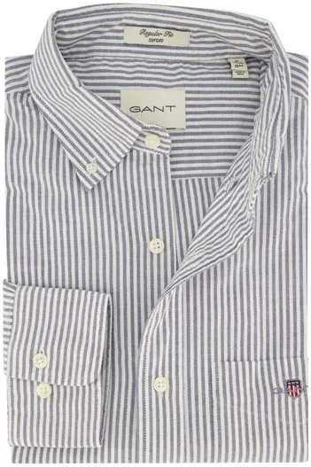 Gant Gant casual overhemd regular fit katoen wit grijs gestreept